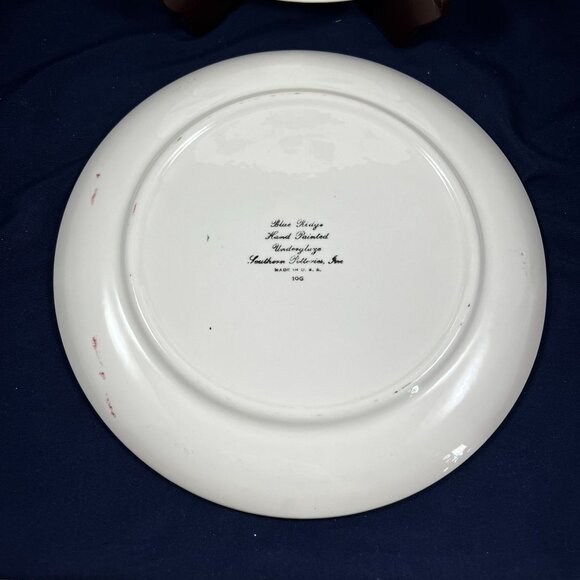 Hand-Painted Ceramic Plates With Floral Design By Southern Potteries Inc. - Picture 6 of 7